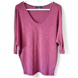 Laila Jayde Bowie Red Wine 3/4
Sleeve Dolman Knit Tunic Top Small EUC